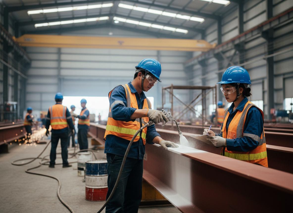 quy trình sơn chống cháy thép hình