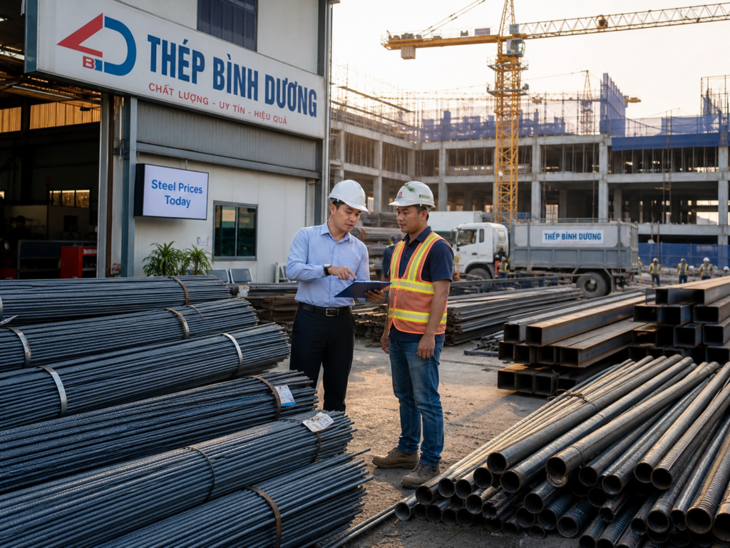 báo giá sắt thép xây dựng tại Bình Dương