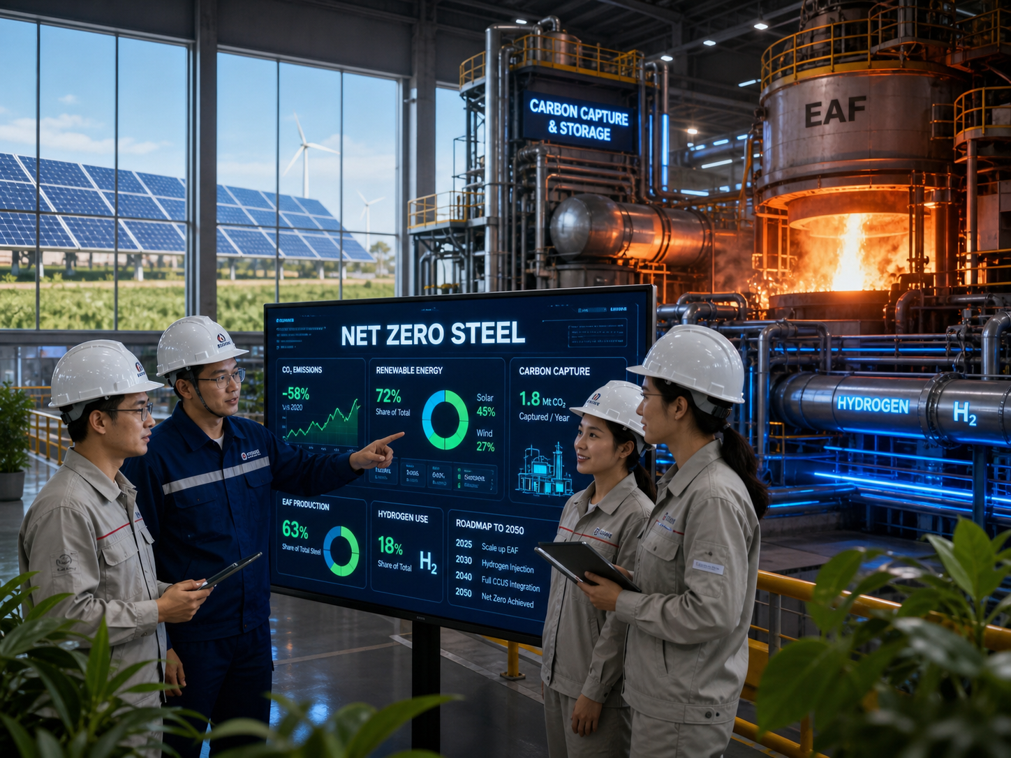giảm phát thải carbon trong ngành thép