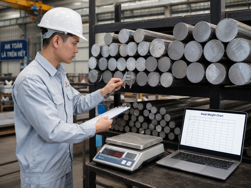 trọng lượng thép tròn đặc tính như thế nào